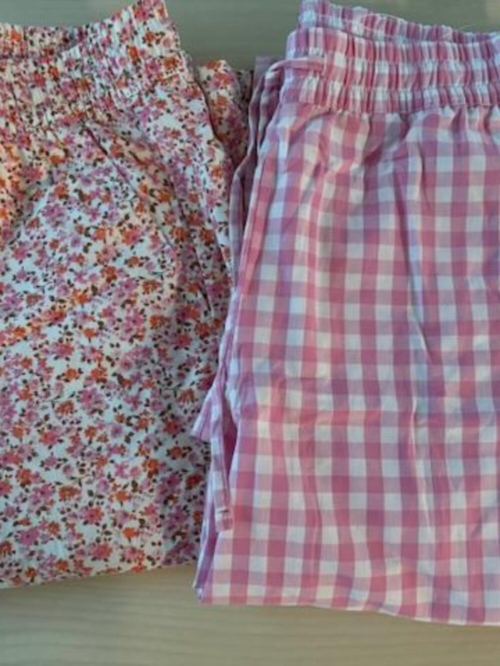 NWT Women's Gap 2 Piece Pajama Pants Size Small Cotton Floral Checks 2 Pair Pink - Picture 2 of 8